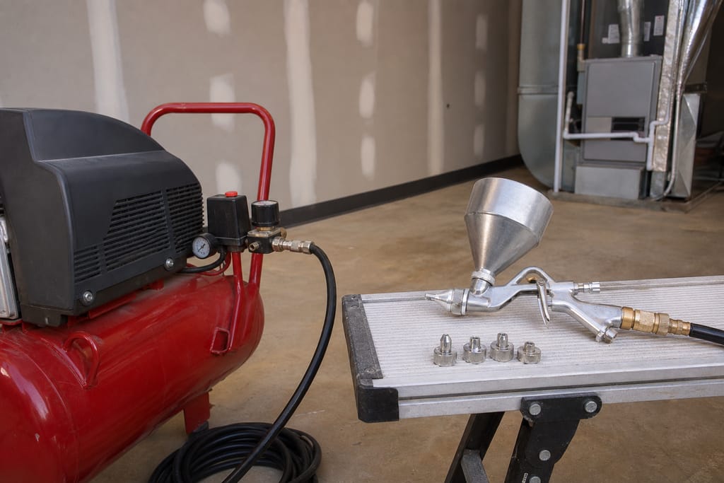 Air compressor and nozzle tips photo